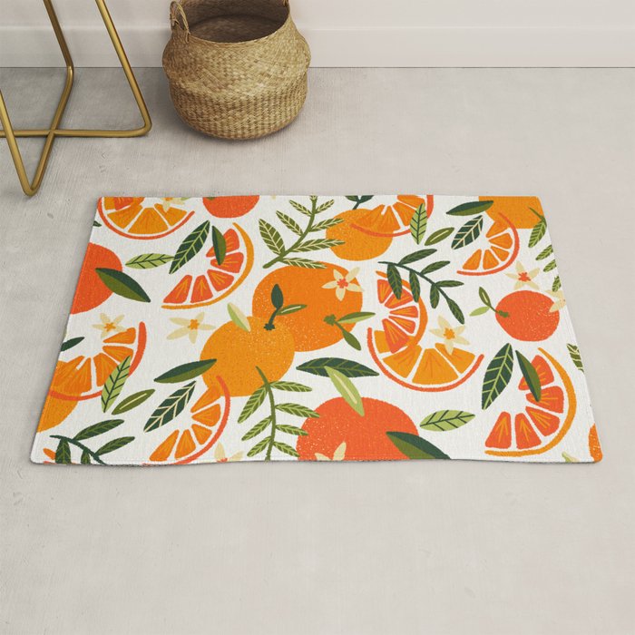 Orange Blooms - White Palette Rug Gallery Image 1