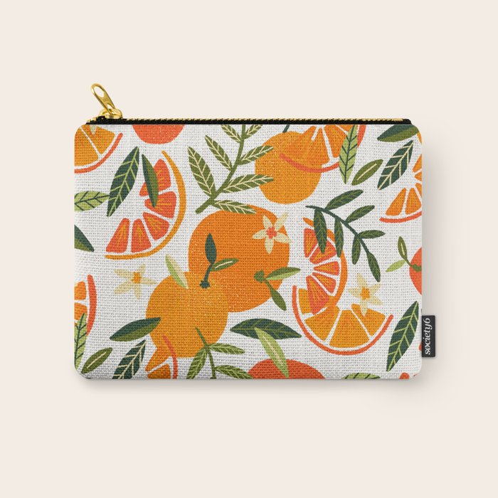 Orange Blooms - White Palette Carry All Pouch Gallery Image 1