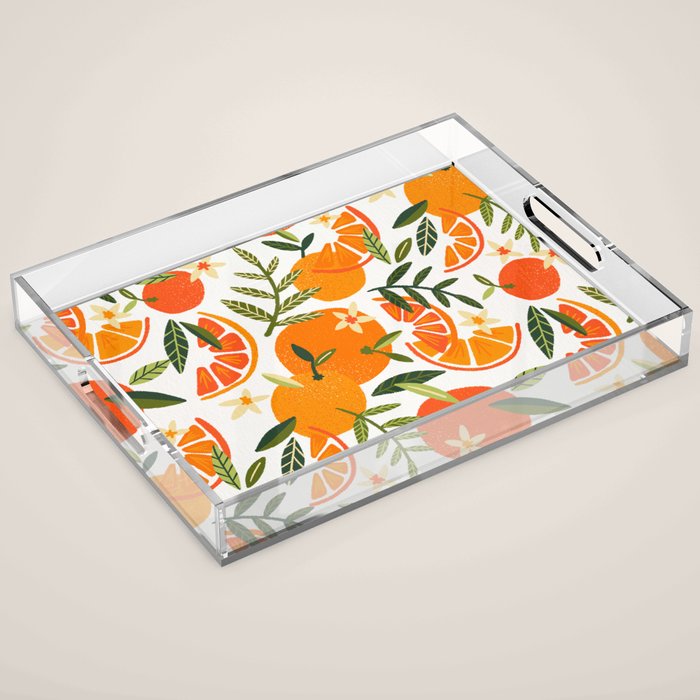 Orange Blooms - White Palette Acrylic Tray Gallery Image 1