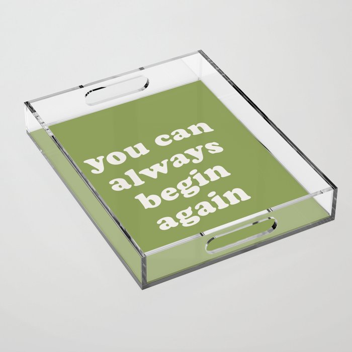 Begin Again Green Acrylic Tray Gallery Image 1