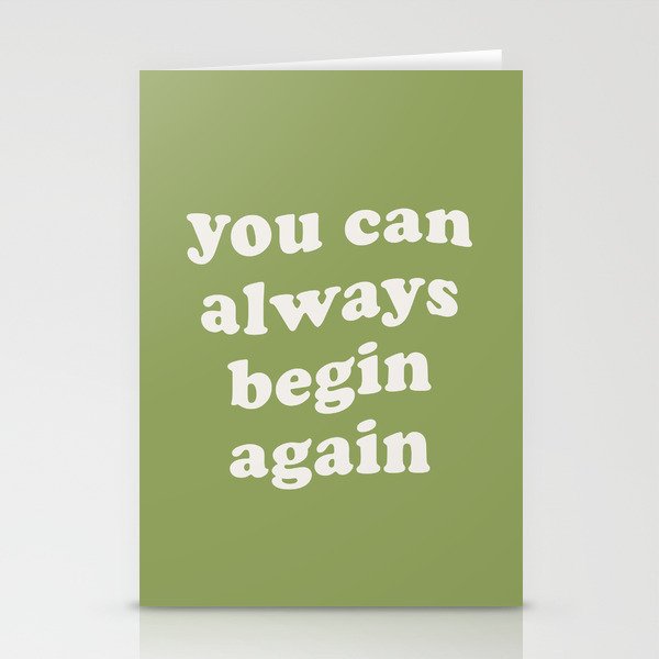 Begin Again Green Stationery Card Gallery Image 1