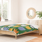 Rows of Tulips in Bloom in Forest Green & Orange Duvet Cover Gallery Image 2
