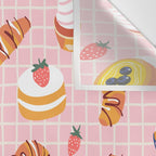 Vintage sweet pastry dessert food pattern Wall Tapestry Gallery Image 3