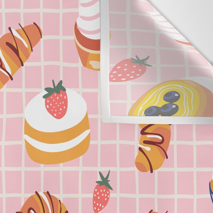 Vintage sweet pastry dessert food pattern Wall Tapestry Gallery Image 3