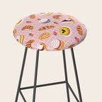 Vintage sweet pastry dessert food pattern Stool Gallery Image 2