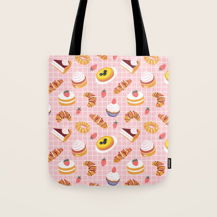 Vintage sweet pastry dessert food pattern Tote Bag Gallery Image 1