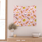 Vintage sweet pastry dessert food pattern Wall Tapestry Gallery Image 2