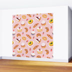 Vintage sweet pastry dessert food pattern Wall Mural Gallery Image 2