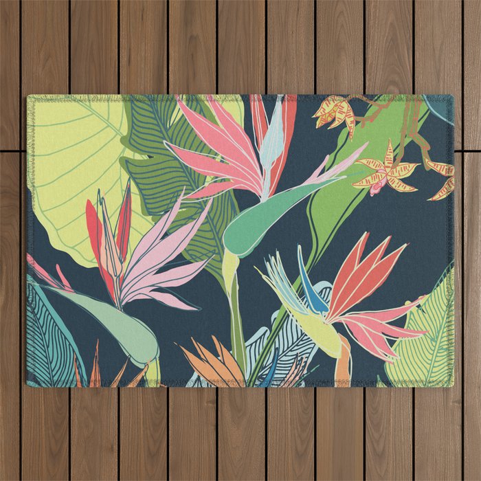 Tropical Bird of Paradise Outdoor Rug Gallery Image 1