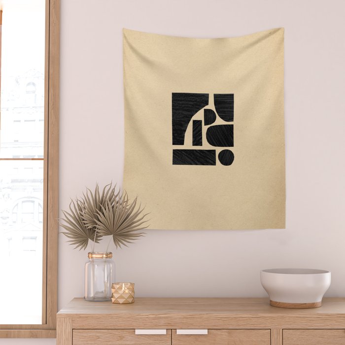 Minimalist abstract geometric Wall Tapestry Gallery Image 2