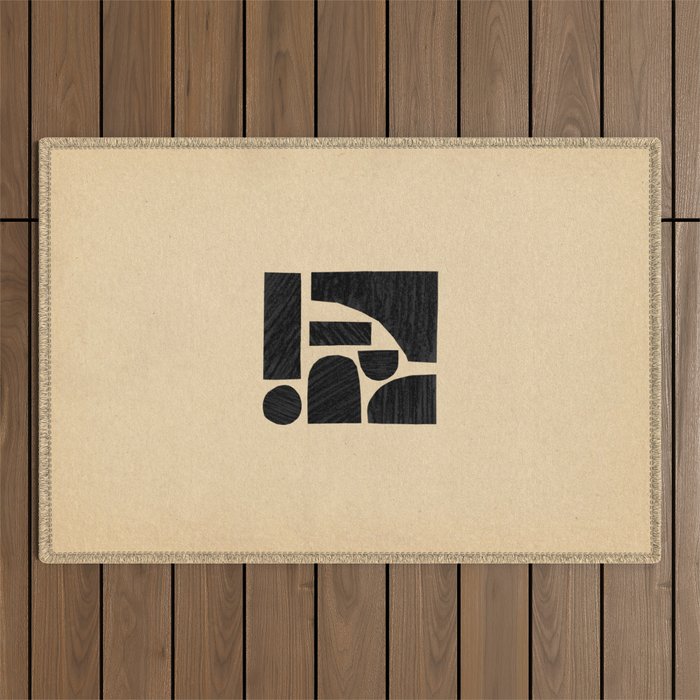 Minimalist abstract geometric Outdoor Rug Gallery Image 1