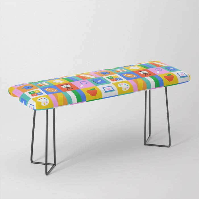 Colorful back to school geometric mosaic pattern Bench Gallery Image 1