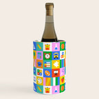 Colorful back to school geometric mosaic pattern Wine Chiller Gallery Image 2