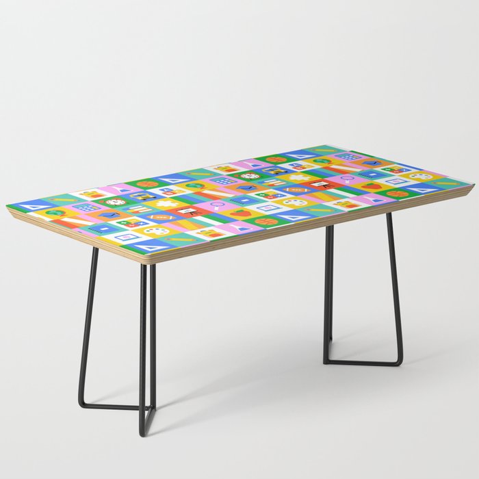 Colorful back to school geometric mosaic pattern Coffee Table Gallery Image 1