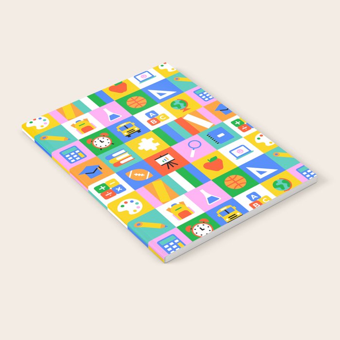 Colorful back to school geometric mosaic pattern Notebook Gallery Image 2