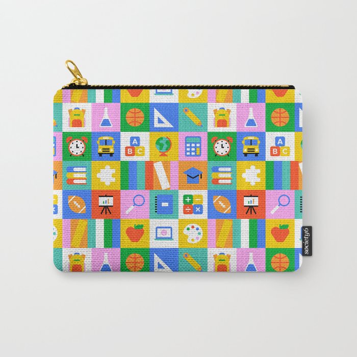 Colorful back to school geometric mosaic pattern Carry All Pouch Gallery Image 1