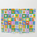 Colorful back to school geometric mosaic pattern Wall Hanging Gallery Image 1