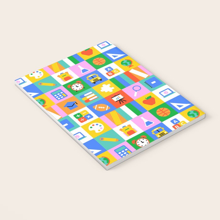 Colorful back to school geometric mosaic pattern Notebook Gallery Image 3