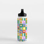 Colorful back to school geometric mosaic pattern Water Bottle Gallery Image 3