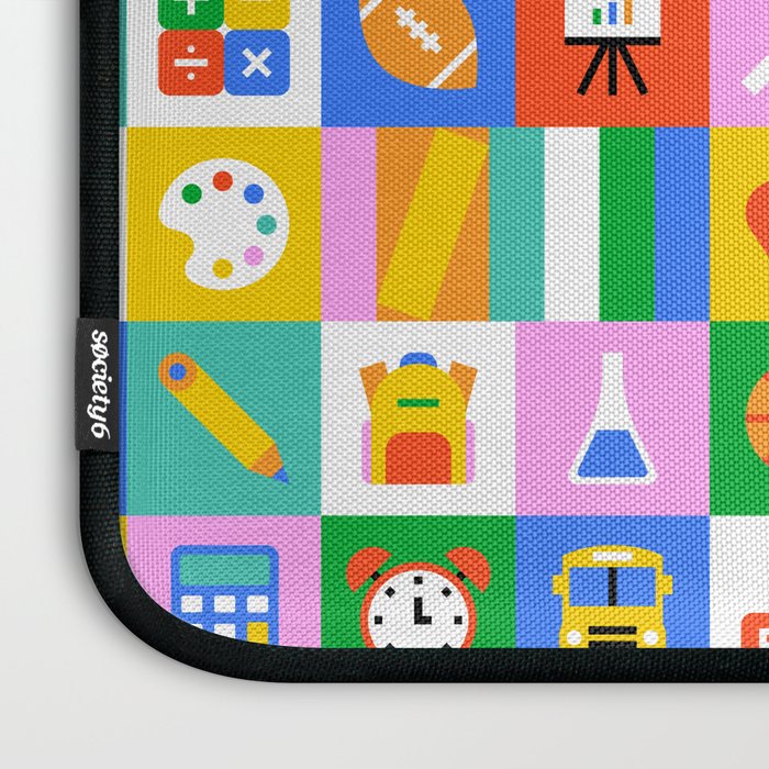 Colorful back to school geometric mosaic pattern Laptop Sleeve Gallery Image 3