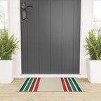 Blanket Stripe - vintage teal, green, brown, and red Welcome Mat Gallery Image 3