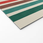 Blanket Stripe - vintage teal, green, brown, and red Welcome Mat Gallery Image 2