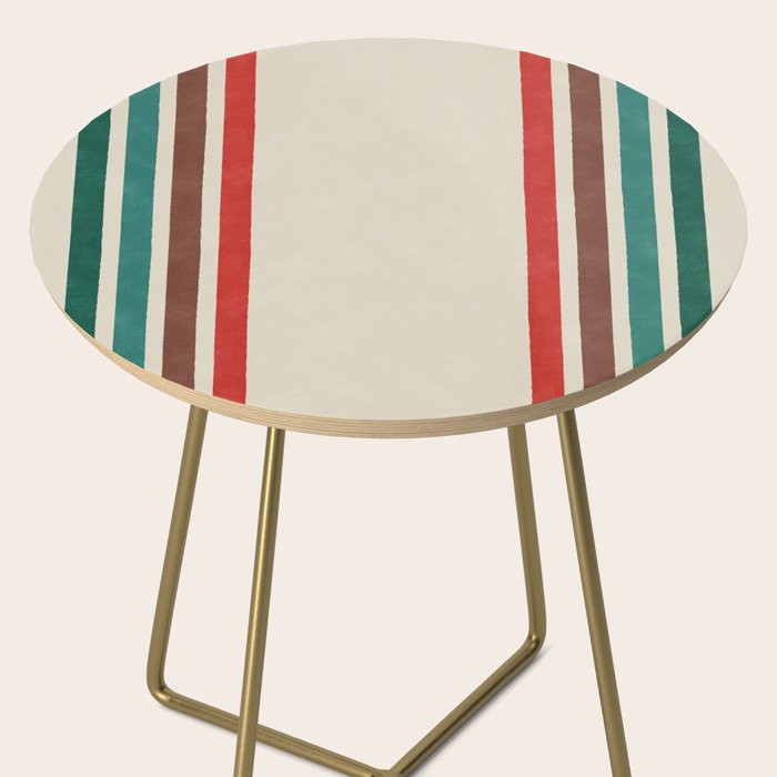 Blanket Stripe - vintage teal, green, brown, and red Side Table Gallery Image 2