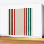 Blanket Stripe - vintage teal, green, brown, and red Wall Mural Gallery Image 2