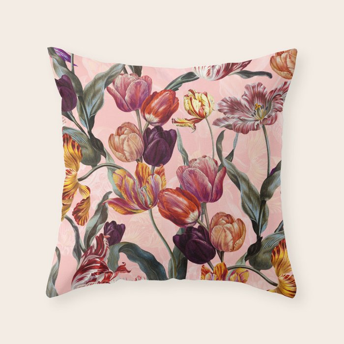 Magic Tulips Pattern III Throw Pillow Gallery Image 6