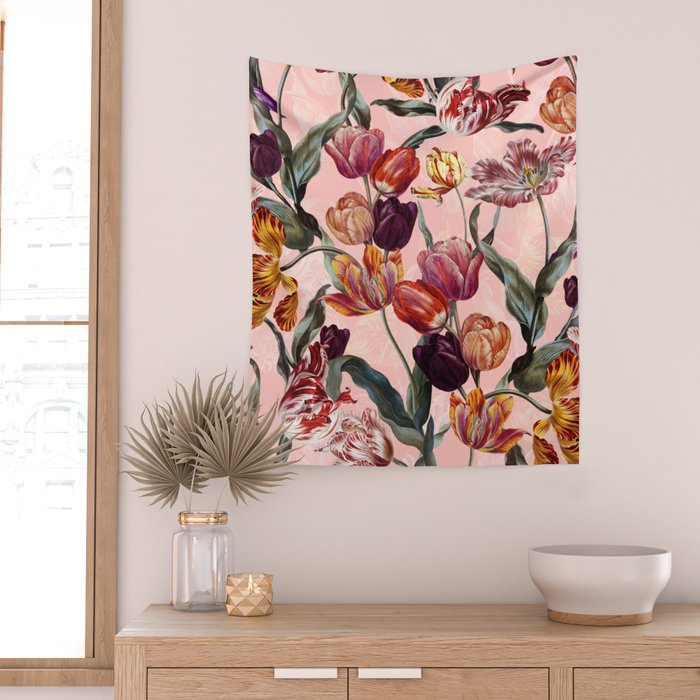 Magic Tulips Pattern III Wall Tapestry Gallery Image 2