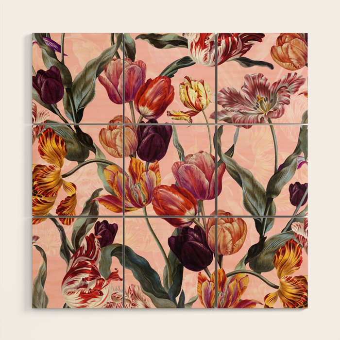 Magic Tulips Pattern III Wood Wall Art Gallery Image 1