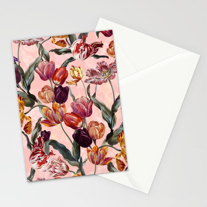 Magic Tulips Pattern III Stationery Card Gallery Image 2