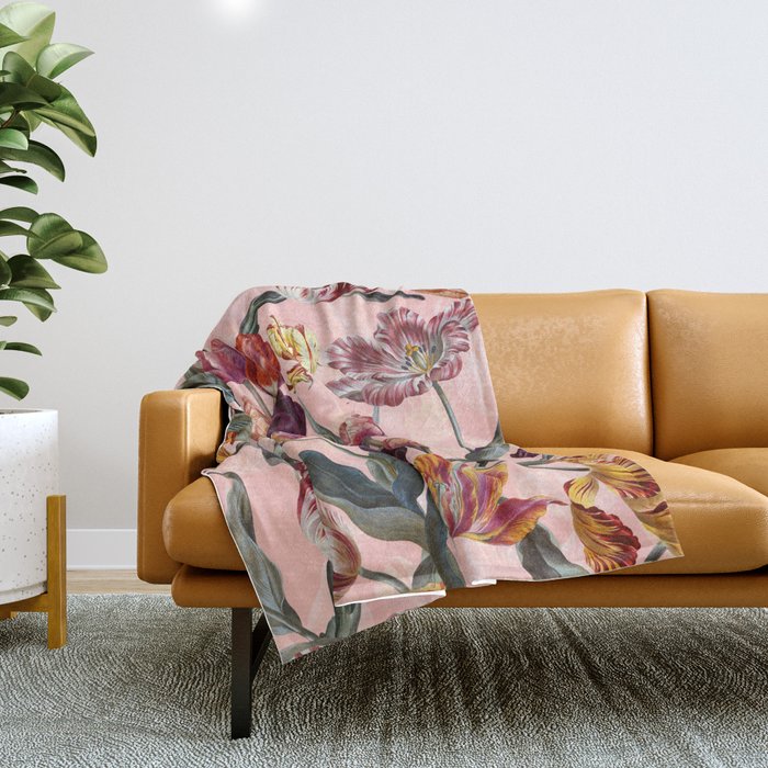 Magic Tulips Pattern III Throw Blanket Gallery Image 1