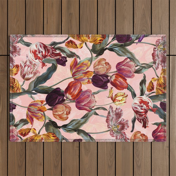 Magic Tulips Pattern III Outdoor Rug Gallery Image 1