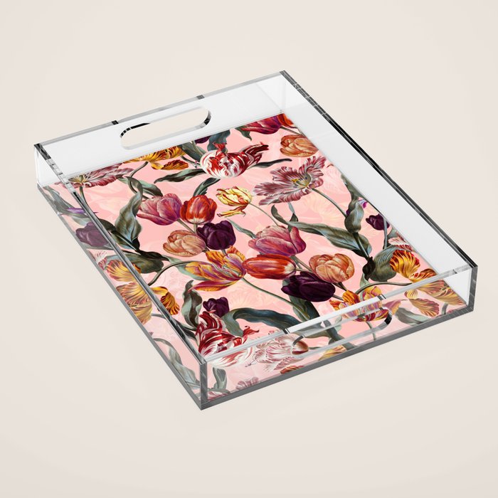 Magic Tulips Pattern III Acrylic Tray Gallery Image 1