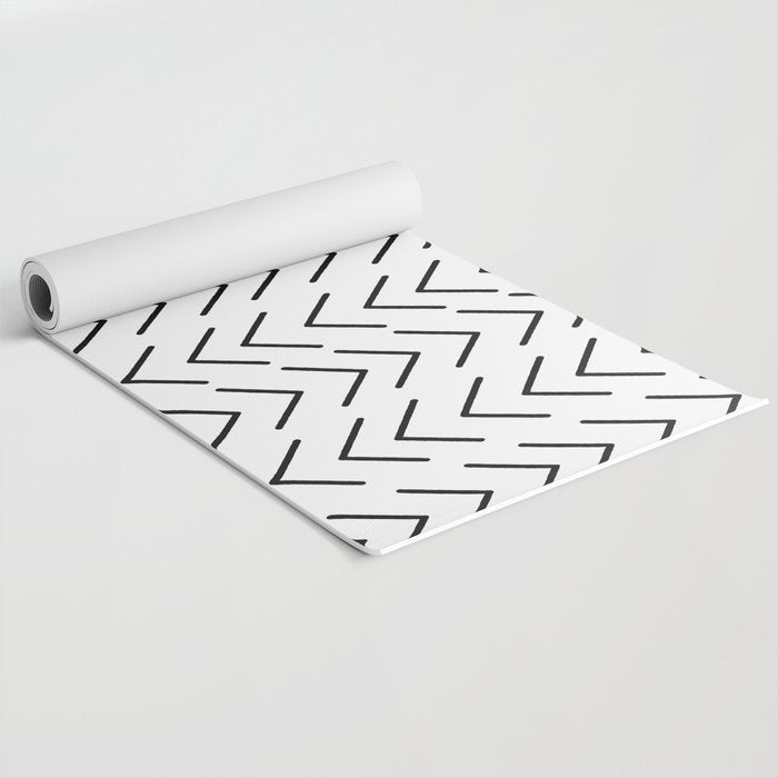 Mudcloth Black and White Yoga Mat Gallery Image 2