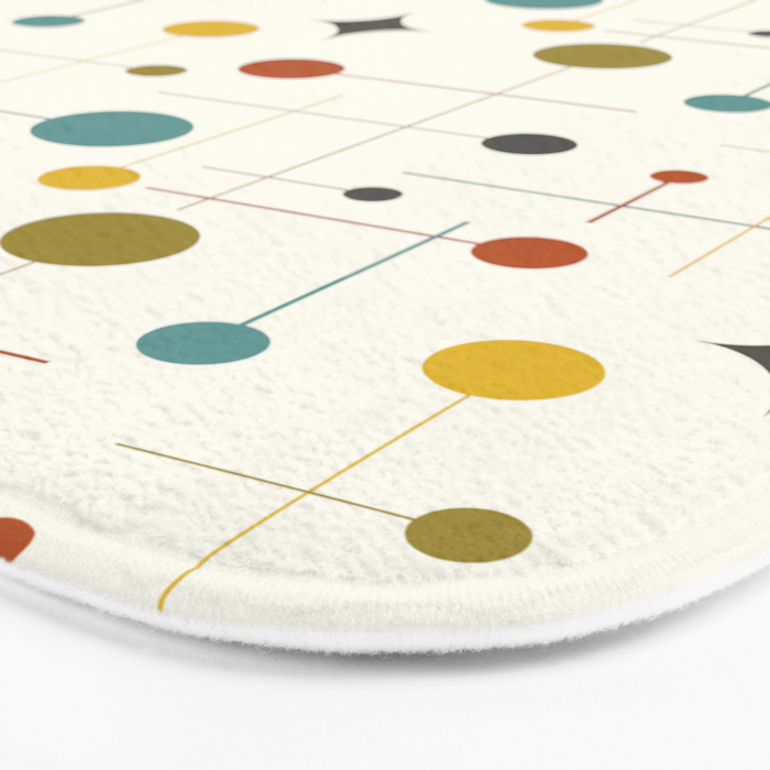 Mid Century Modern Atomic Abstract Pattern Bath Mat Gallery Image 3