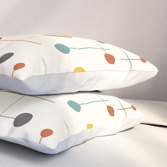 Mid Century Modern Atomic Abstract Pattern Pillow Sham Gallery Image 3