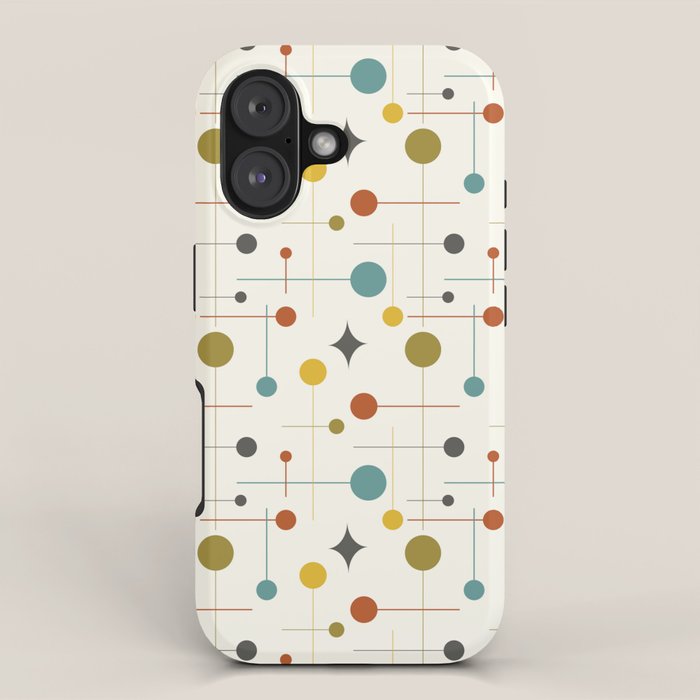 Mid Century Modern Atomic Abstract Pattern iPhone Case Gallery Image 1