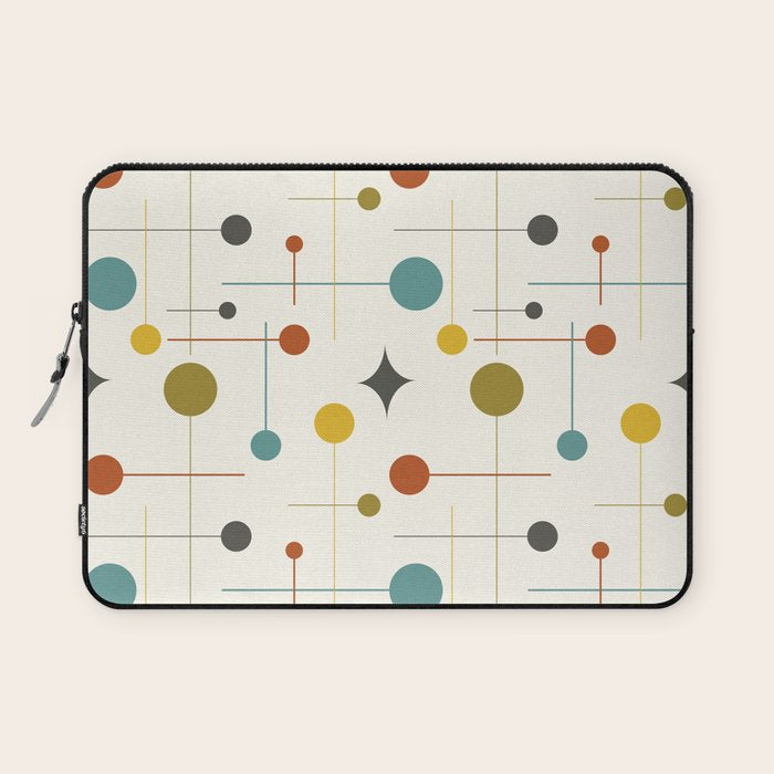 Mid Century Modern Atomic Abstract Pattern Laptop Sleeve Gallery Image 1