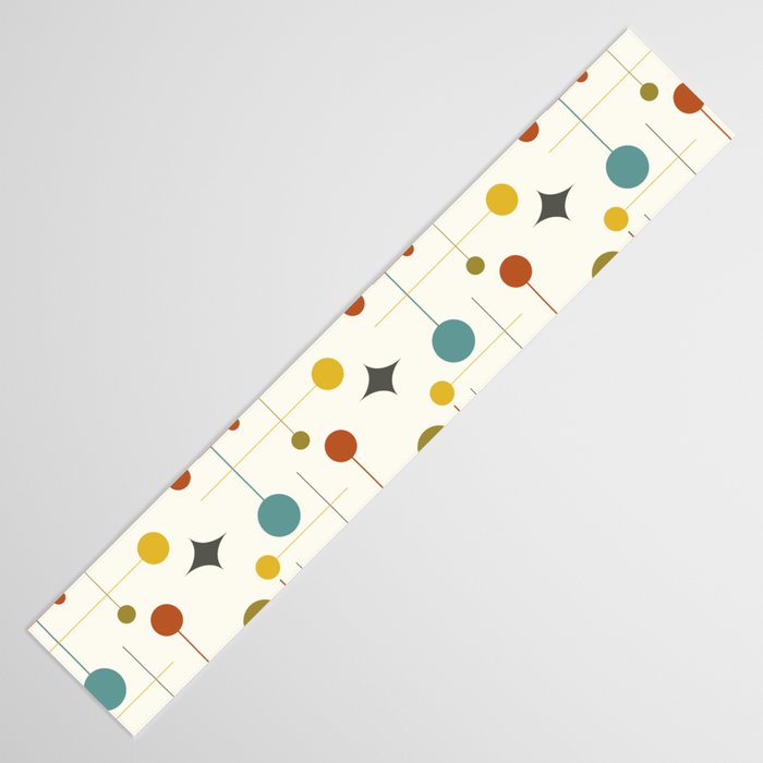 Mid Century Modern Atomic Abstract Pattern Table Runner Gallery Image 3