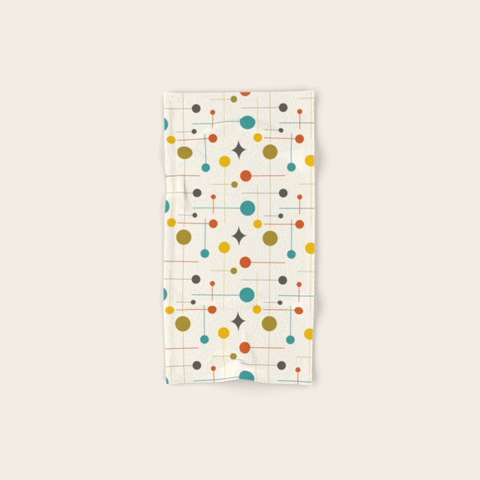 Mid Century Modern Atomic Abstract Pattern Bath Towel Gallery Image 1