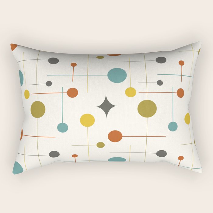 Mid Century Modern Atomic Abstract Pattern Rectangular Pillow Gallery Image 1