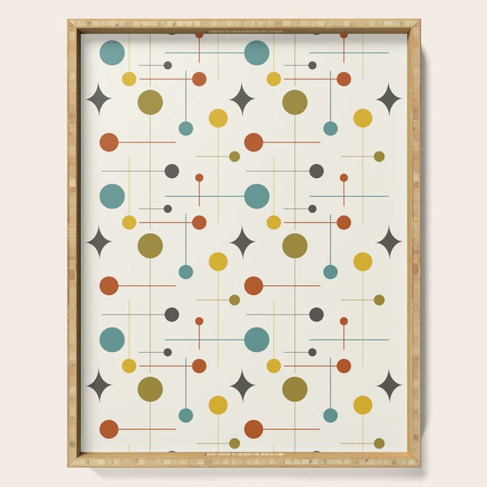 Mid Century Modern Atomic Abstract Pattern Serving Tray Gallery Image 1