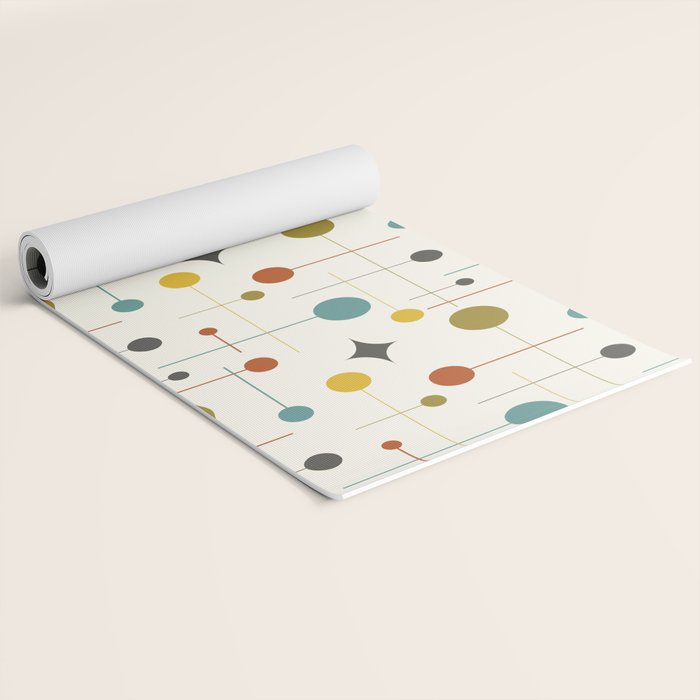 Mid Century Modern Atomic Abstract Pattern Yoga Mat Gallery Image 2