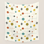 Mid Century Modern Atomic Abstract Pattern Wall Tapestry Gallery Image 4