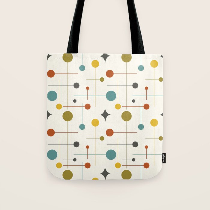 Mid Century Modern Atomic Abstract Pattern Tote Bag Gallery Image 1