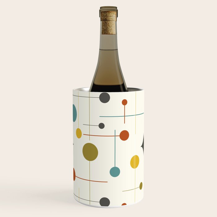 Mid Century Modern Atomic Abstract Pattern Wine Chiller Gallery Image 3