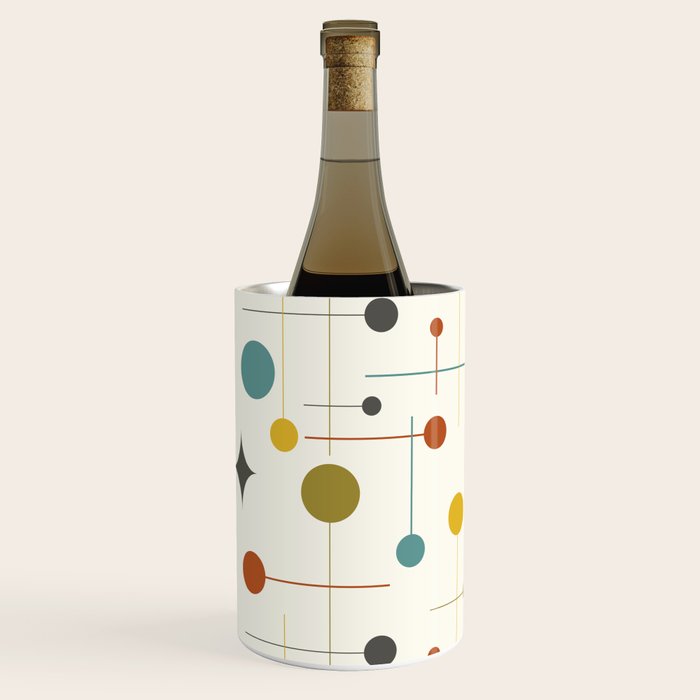 Mid Century Modern Atomic Abstract Pattern Wine Chiller Gallery Image 2