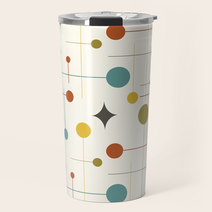 Mid Century Modern Atomic Abstract Pattern Travel Mug Gallery Image 1
